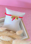 Pulsera ajustable trébol cuerno italiano y carta