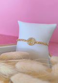 Pulsera ajustable de cruz con marco de sol