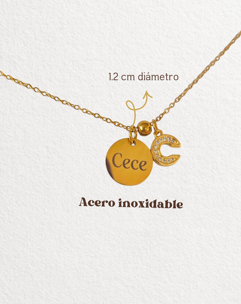 Collar nombre personalizado en dije mini