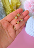 Aretes bola de cristal facetada