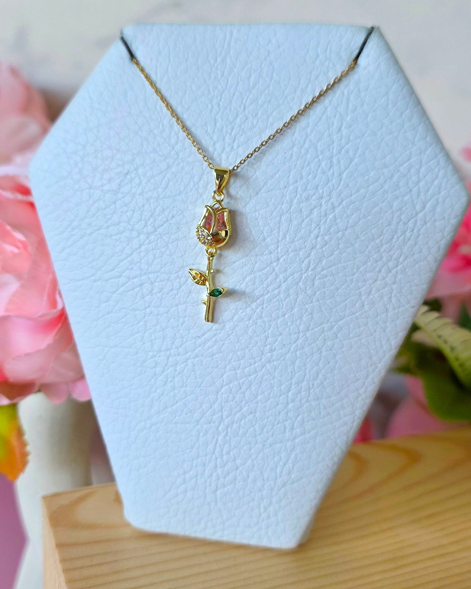 Collar tulipán rosa