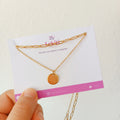 collar doble de cadena clip y moneda