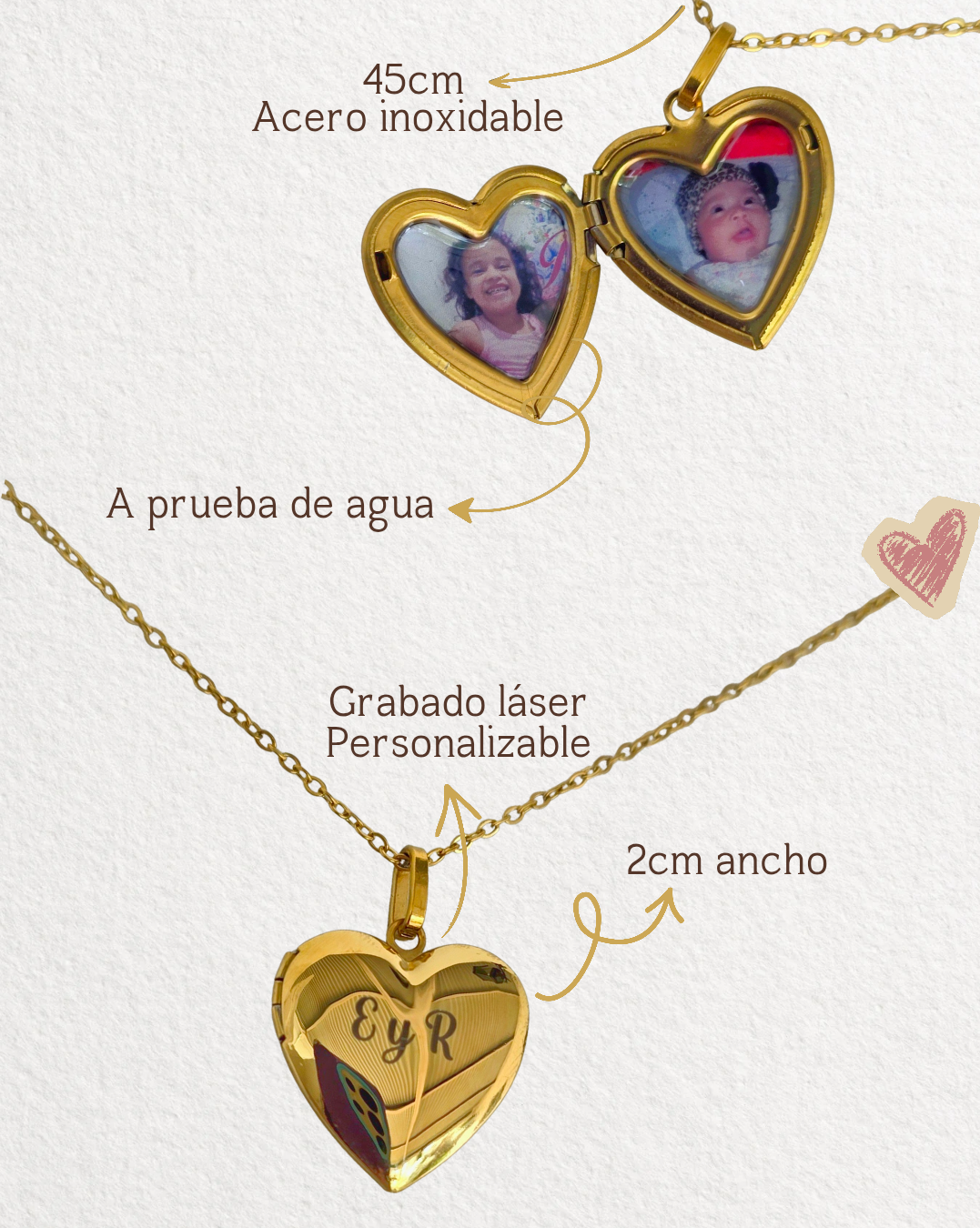 collar Relicario de corazón