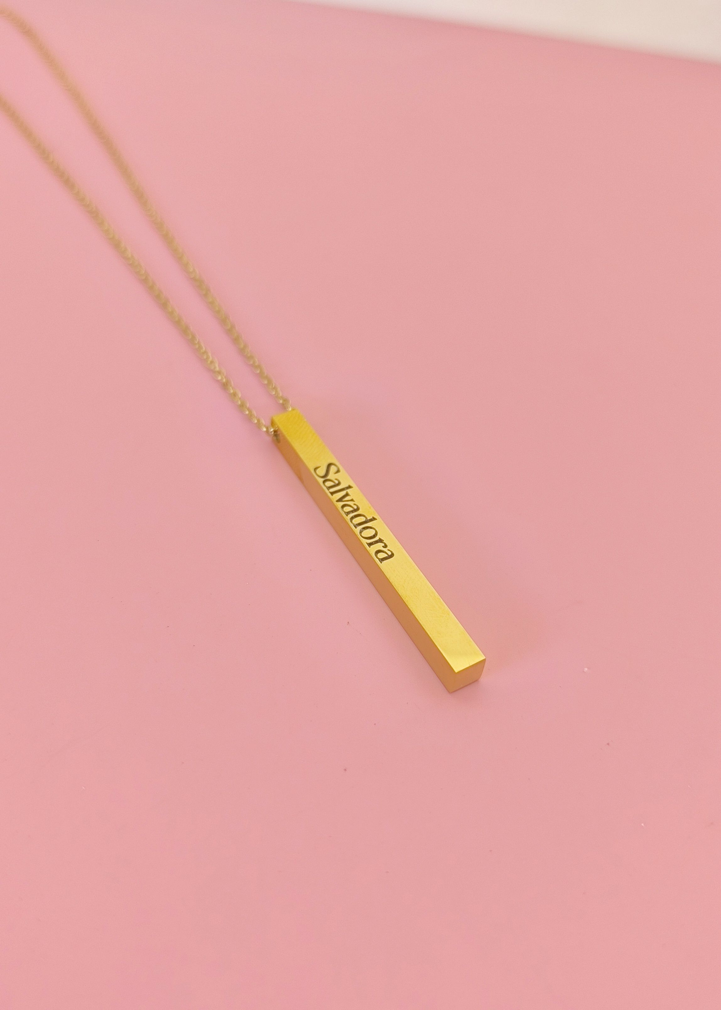 Collar Barra de acero para grabado láser de texto