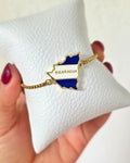 Pulsera acero inoxidable con dije esmaltado