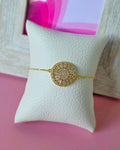 Pulsera de cristal mosaico floral maxi