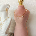 collar de 5 perlas del rio colgantes
