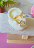earcuff de rombo con una incrustacion