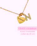 Collar de corazón / círculo con grabado de nombre