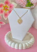 Collar de corazón cristal floral